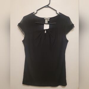 H&M Black Sheer Sleeve Blouse – Size M